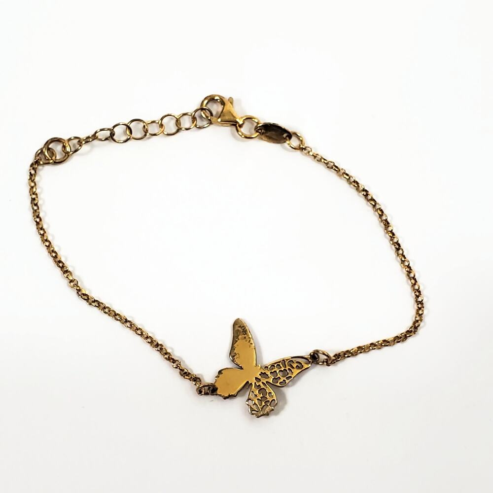 Dyadema Italy Gold Over Sterling Silver Butterfly Bracelet 7.5"